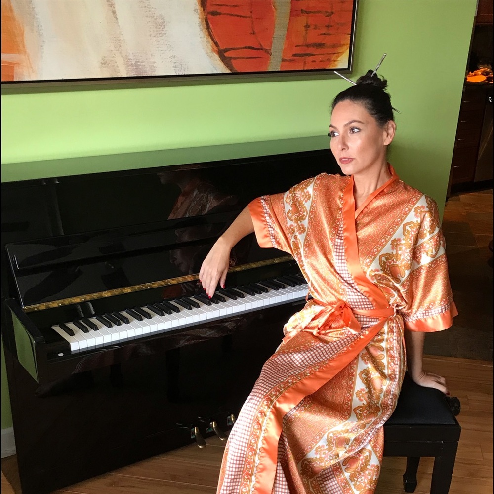 Bohemian Chic: Vintage Contessa di Roma Ethnic Print Robe - Picture 2 of 6